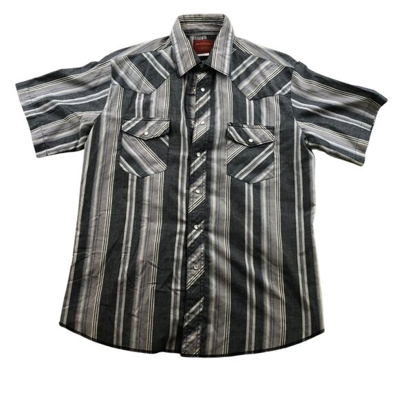 Vintage Rustler Mens Shirt Large Striped Western Casual Short Sleeve Button Up - Picture 1 of 9